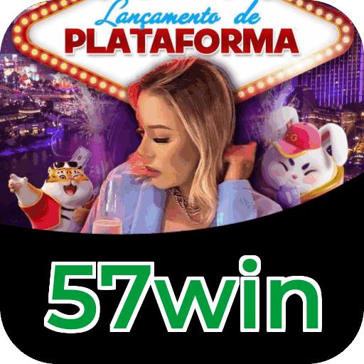 Catálogo slots 57win mostrando top jogos Gates Olympus Sweet Bonanza Fortune Tiger Big Bass volatilidade RTP